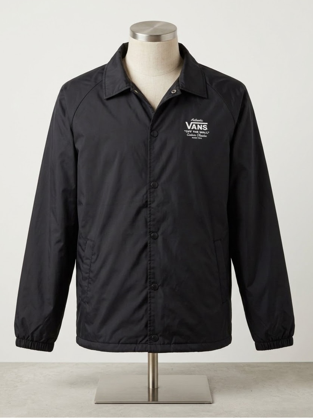 Vans "Off The Wall" Men’s Black Fleece-Lined Coaches Jacket - Size Large